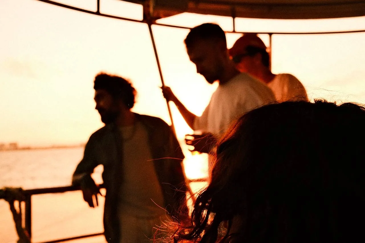 On deck at sunset
