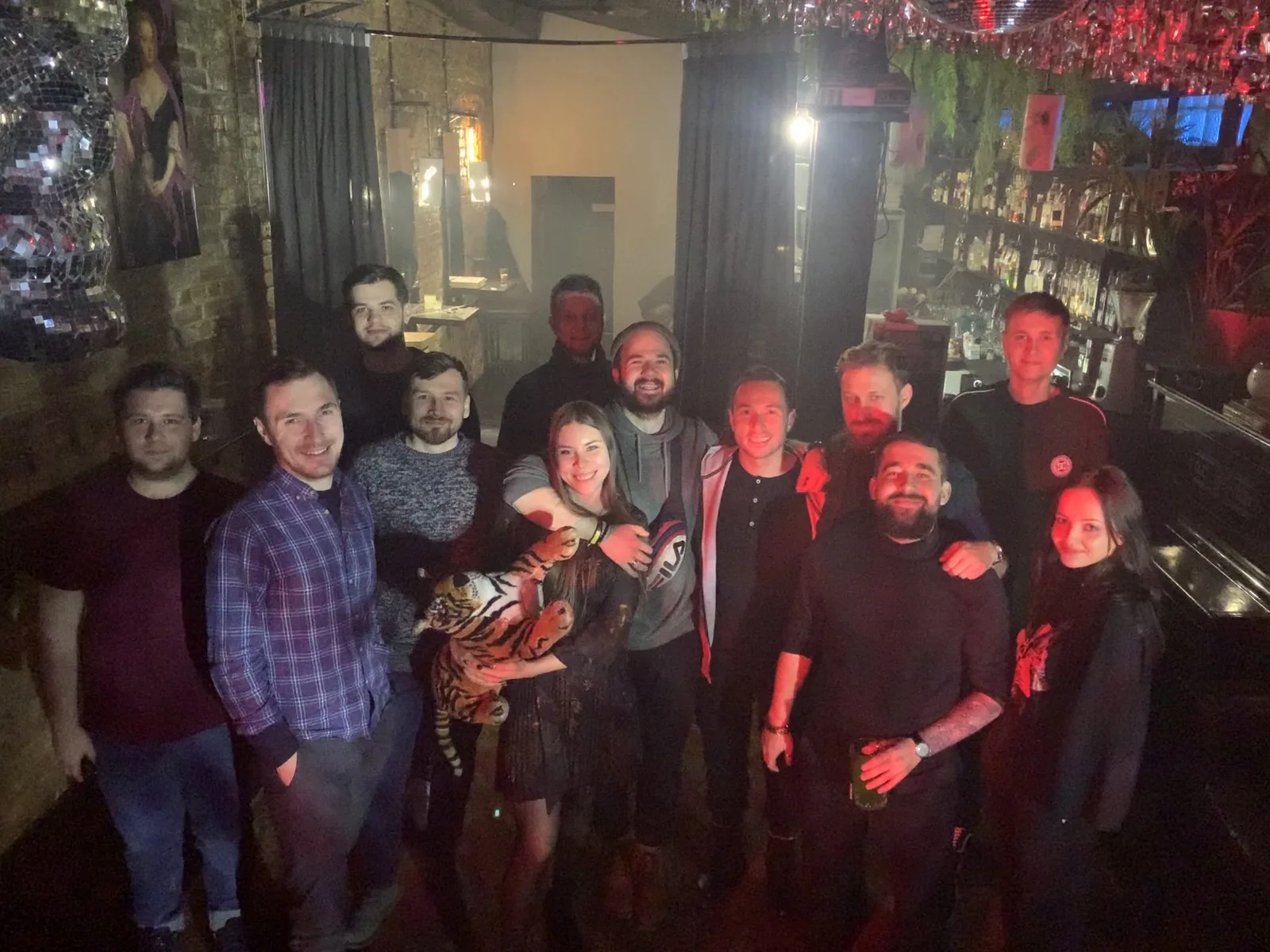 The team in a bar