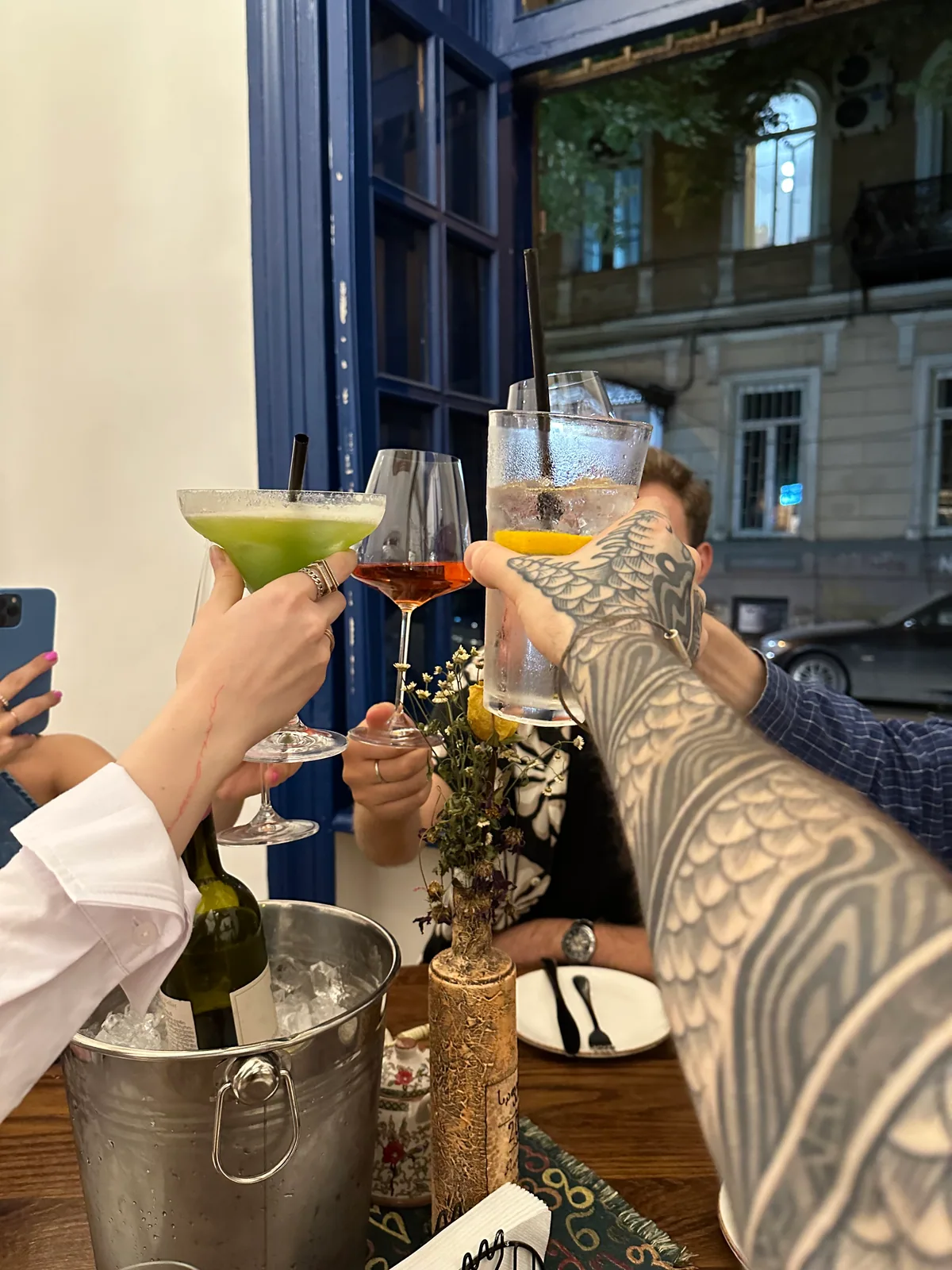 A toast at dinner